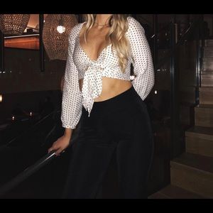 Emory Park polka dot wrap top